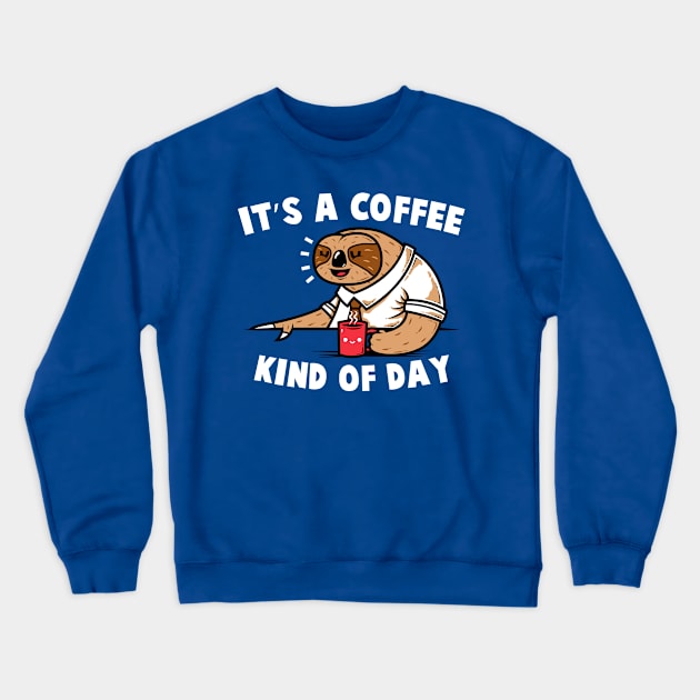 Coffee Sloth Crewneck Sweatshirt by krisren28